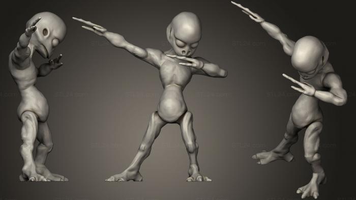 Figurines simple (Alien Dab, STKPR_0062) 3D models for cnc